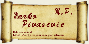Marko Pivašević vizit kartica